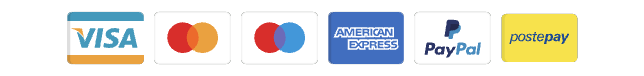 Visa, Mastercard, Maestro, American Express, PayPal e Postepay