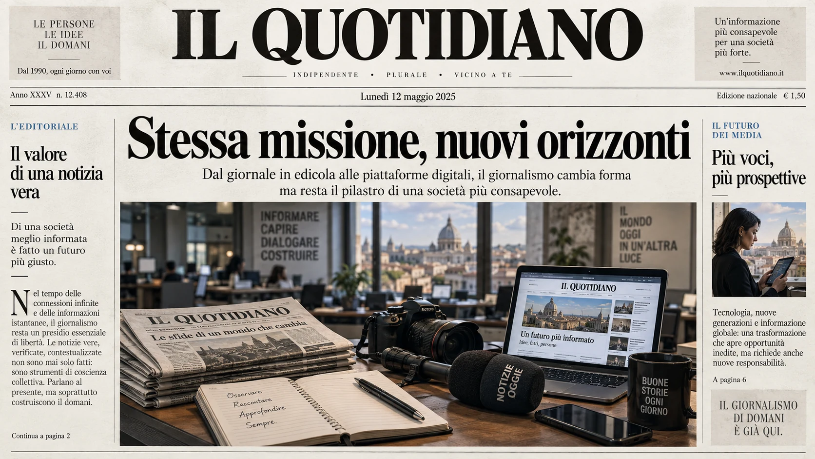 Giornalismo ieri oggi e domani tra carta stampata televisione e informazione digitale