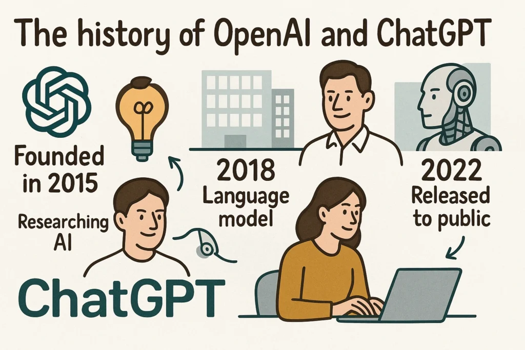 Timeline illustrata della storia di OpenAI e ChatGPT