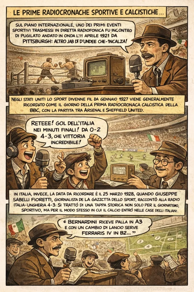 prime radiocronache sportive e calcistiche storia radio calcio fumetto